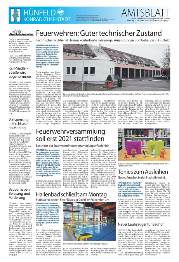 Amtsblatt vom 31.10.2020